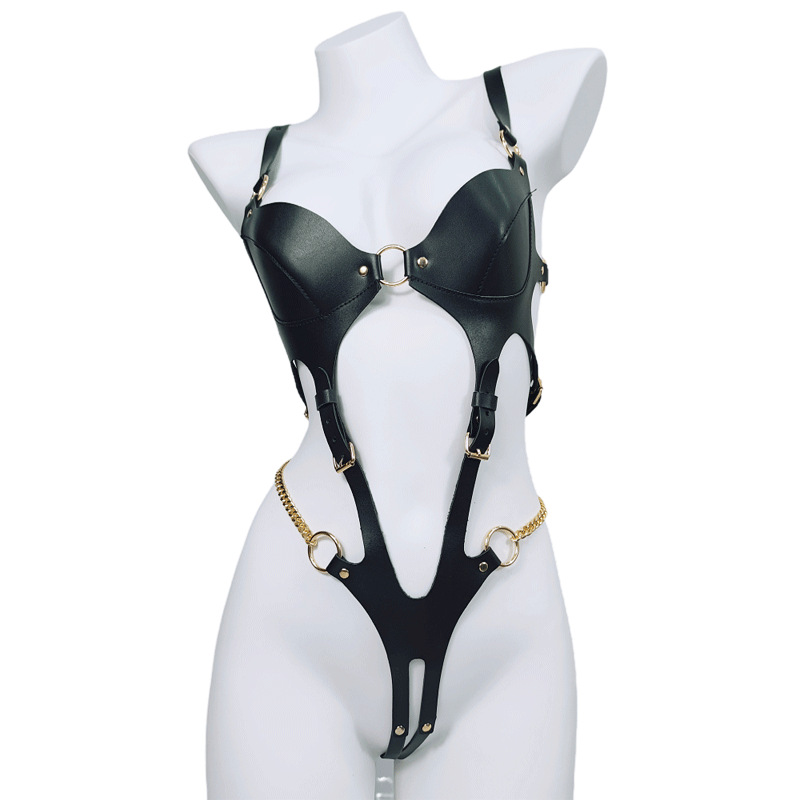 Leather Work Harness - Harness Tubuh Goth Bondage Hollow untuk