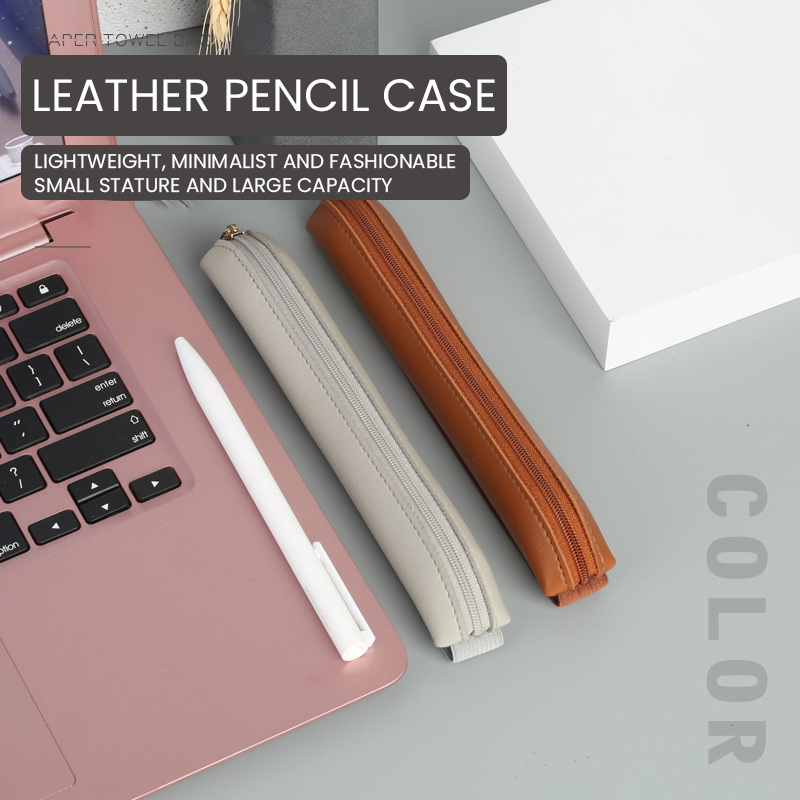 Leather Work Notebook - Tempat pena kulit Pu, tempat pena