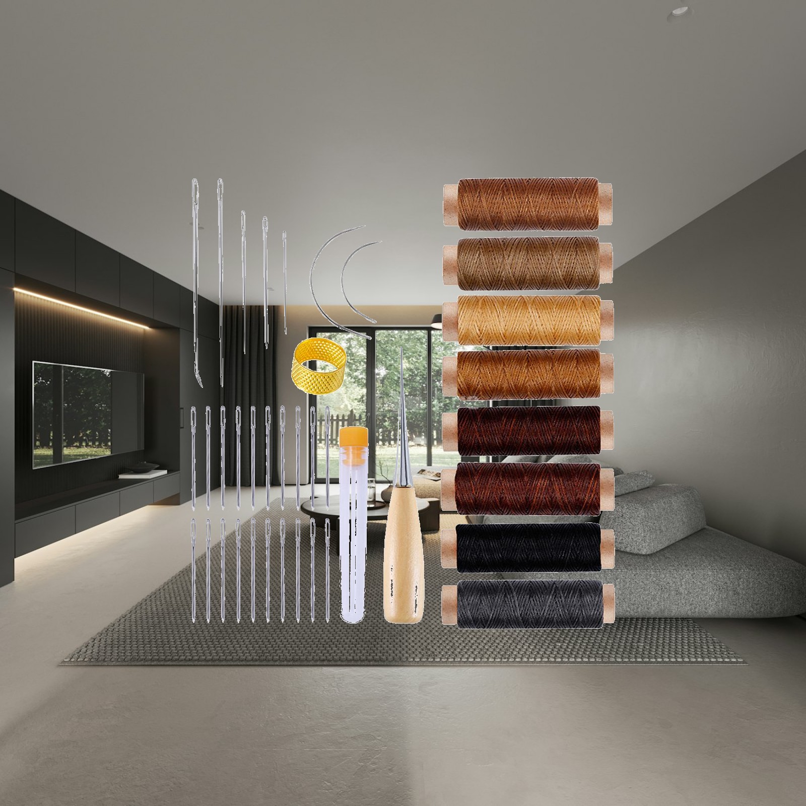 Upholstery Leather Work - Kit Jahit Pelapis Kulit Lengkap dengan