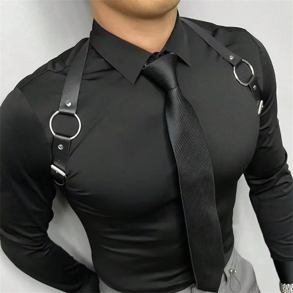 Leather Work Harness - Tali Selempang Dada Kulit PU untuk
