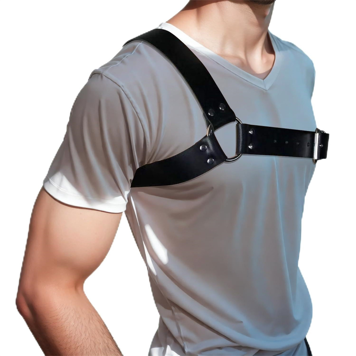 Leather Work Harness - Sabuk Kulit Pria Gothic - Harness