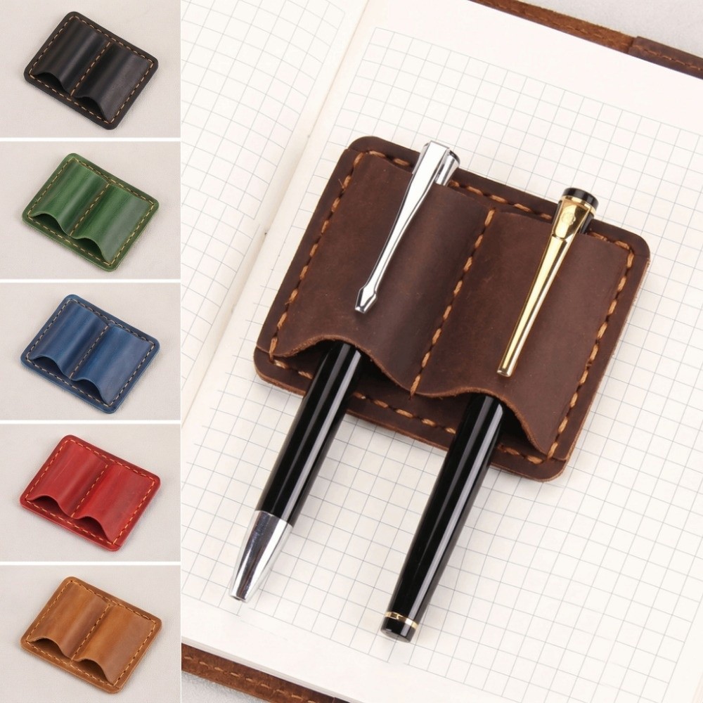 Leather Work Notebook - Tempat Pena Kulit Vintage Ganda Elegan