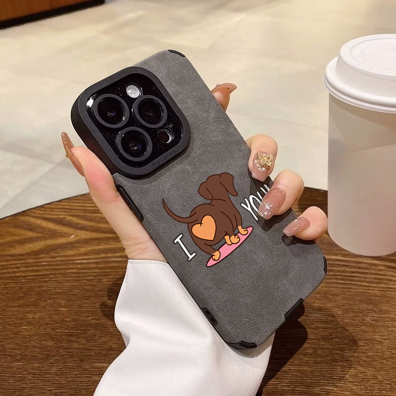 Leather X - Casing HP Motif Hati Dachshund Lucu