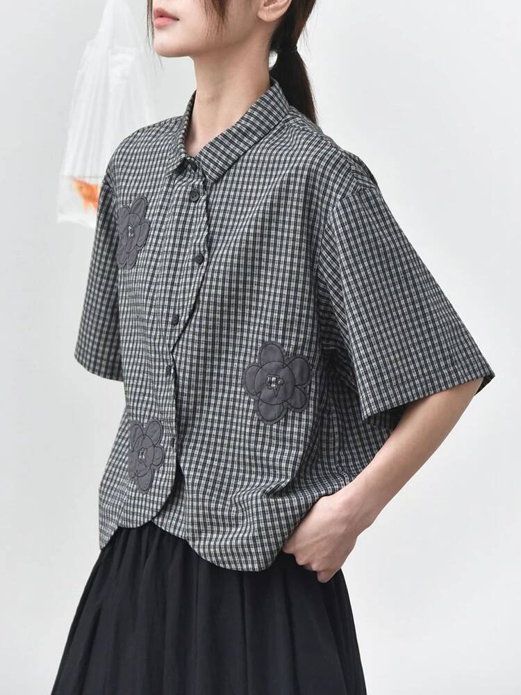 Blus Ukuran Besar Motif Bunga  - Leatherwork Flowers ulasan dan harga