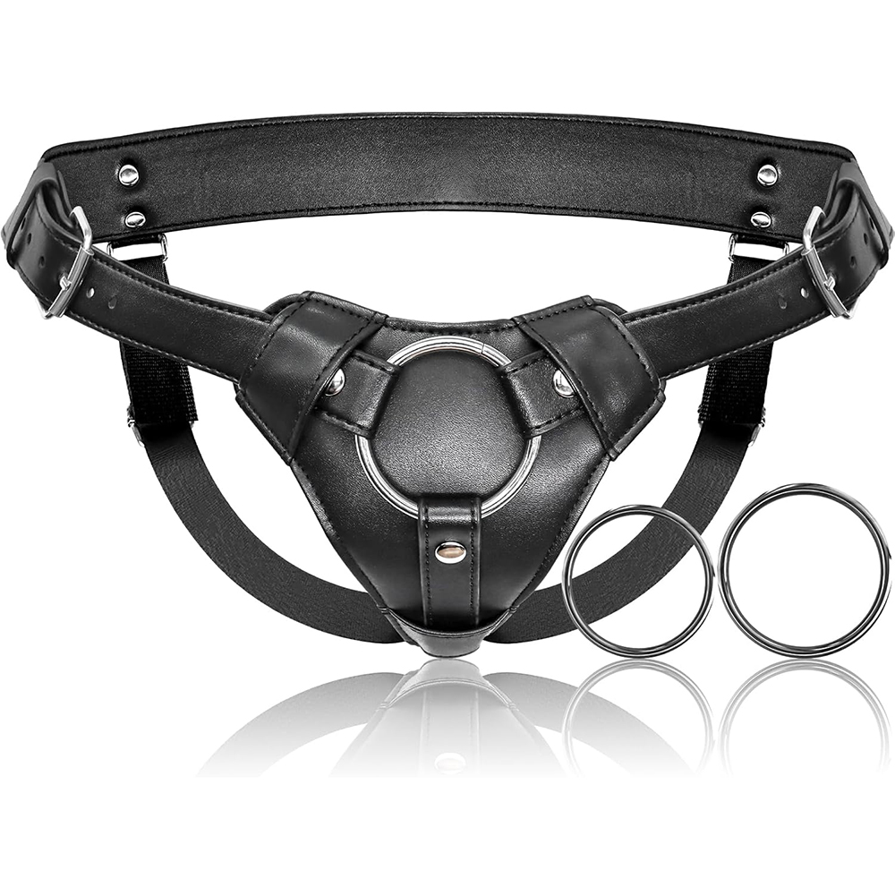 Harness Dildo Strap On Mainan  - Leather Work Harness ulasan dan harga