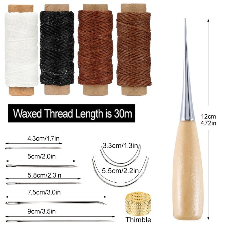 13 Buah Set Jahit Kulit Tas Ta - Leatherwork Thread ulasan dan harga