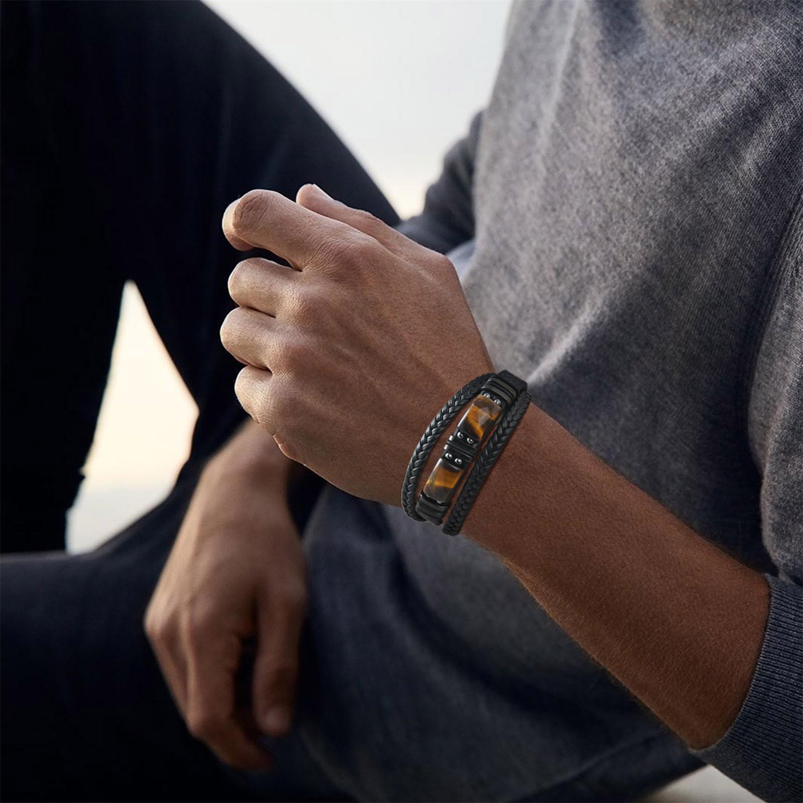 Gelang Kulit Kepang Pria Batu  - Leatherwork Logo ulasan dan harga