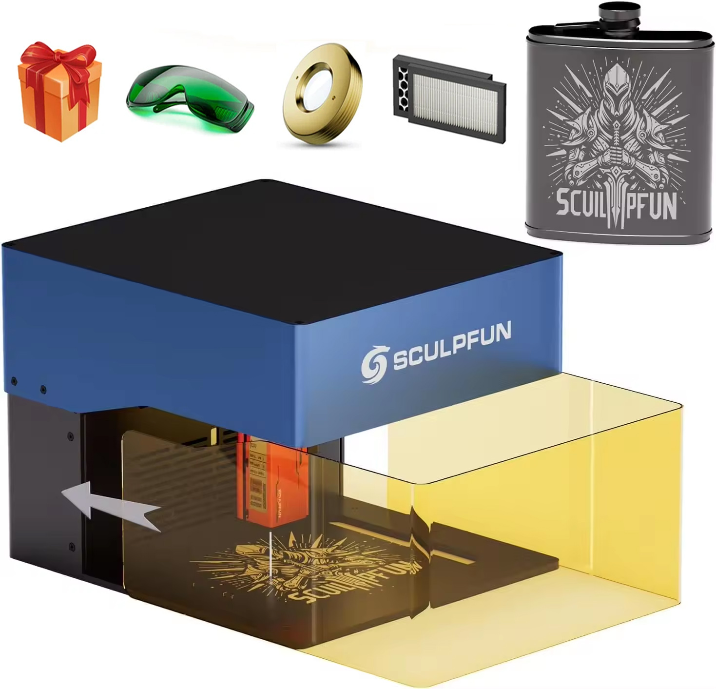 Sculpfun iCube Pro 10W Mesin P - Leatherwork Logo ulasan dan harga